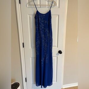 Blue embroidery dress